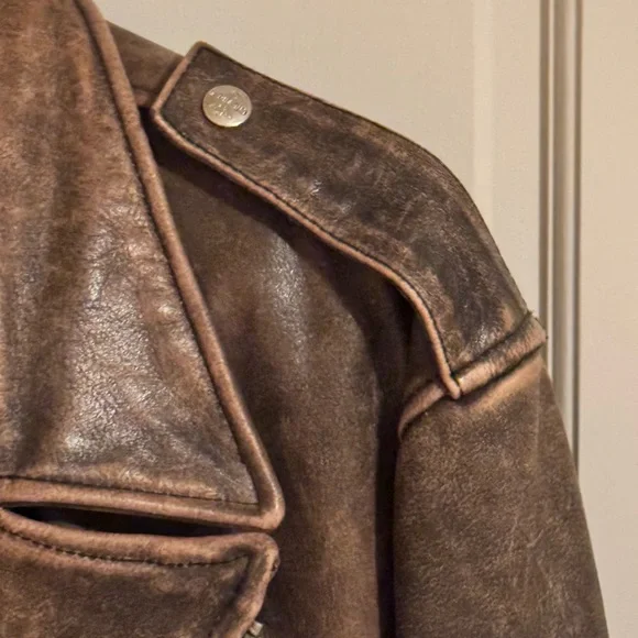 Vintage 90’s Men’s Brown Leather Bomber Jacket - Picture 4 of 16